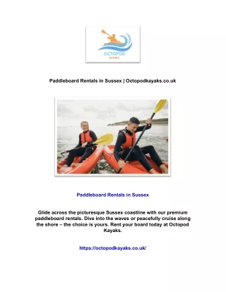 Paddleboard Rentals in Sussex | Octopodkayaks.co.uk