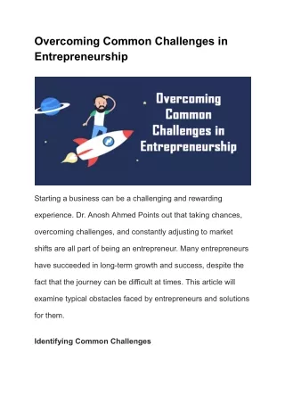 Navigating Entrepreneurial Hurdles Overcoming Common Challenges