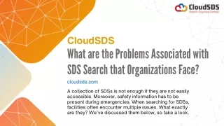What are the Problems Associated with SDS Search that Organizations Face