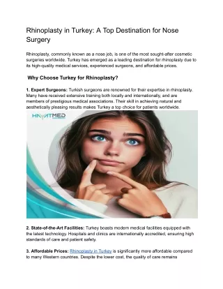 Affordable and Expert Rhinoplasty in Turkey | Top Nose Surgery Destination