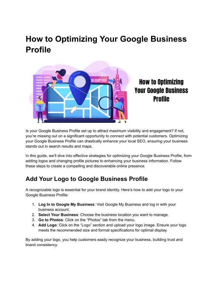 how to optimizing your google business profile