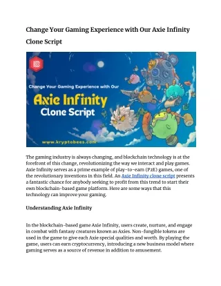 Change Your Gaming Experience with a Script for an Axie Infinity Clone