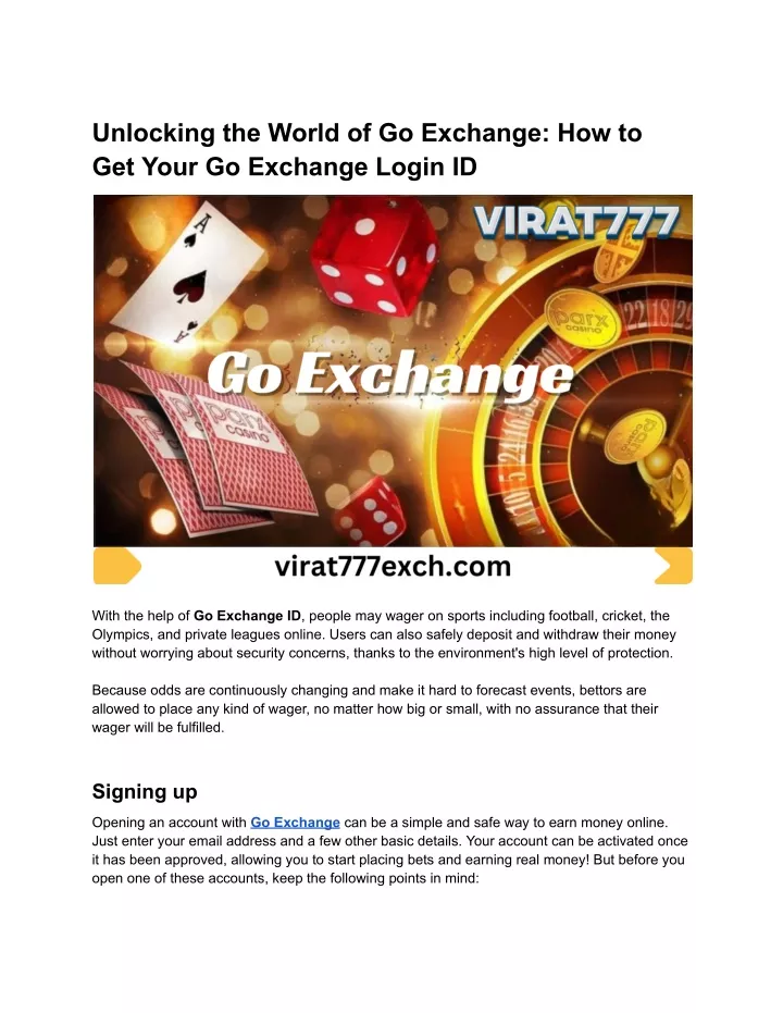 unlocking the world of go exchange