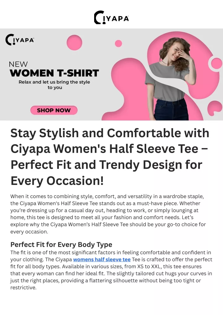 stay stylish and comfortable with ciyapa women