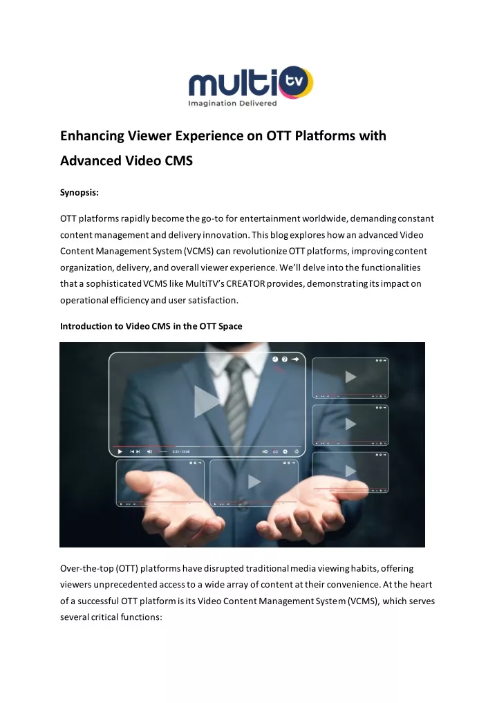 enhancing viewer experience on ott platforms with