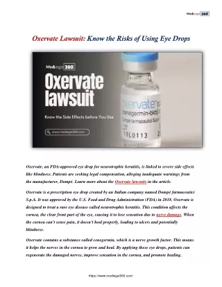 Oxervate Lawsuit: Know the Risks of Using Eye Drops