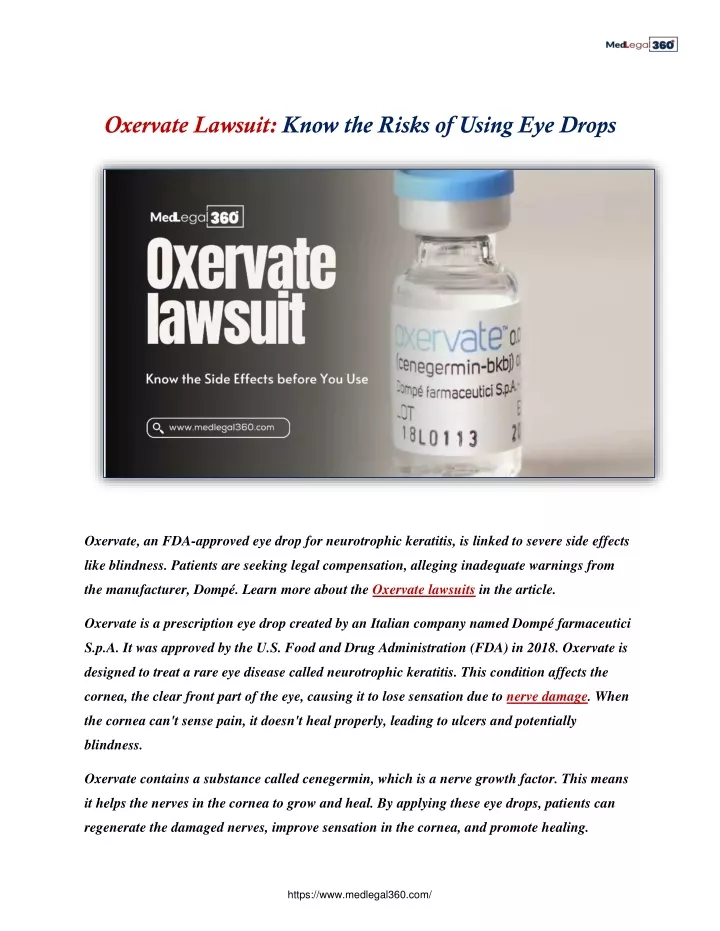 oxervate lawsuit know the risks of using eye drops