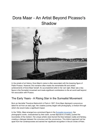 Dora Maar - An Artist Beyond Picasso's Shadow