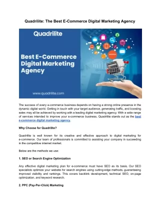 Quadrilite The Best E-Commerce Digital Marketing Agency