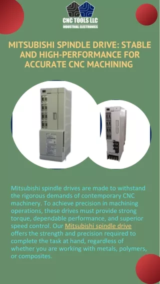 Reliable And High-Performance Mitsubishi Spindle Drive for Precision CNC Machining