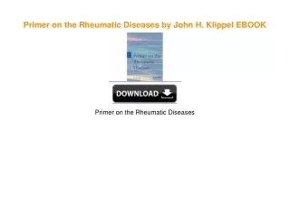 Primer on the Rheumatic Diseases by John H. Klippel EBOOK