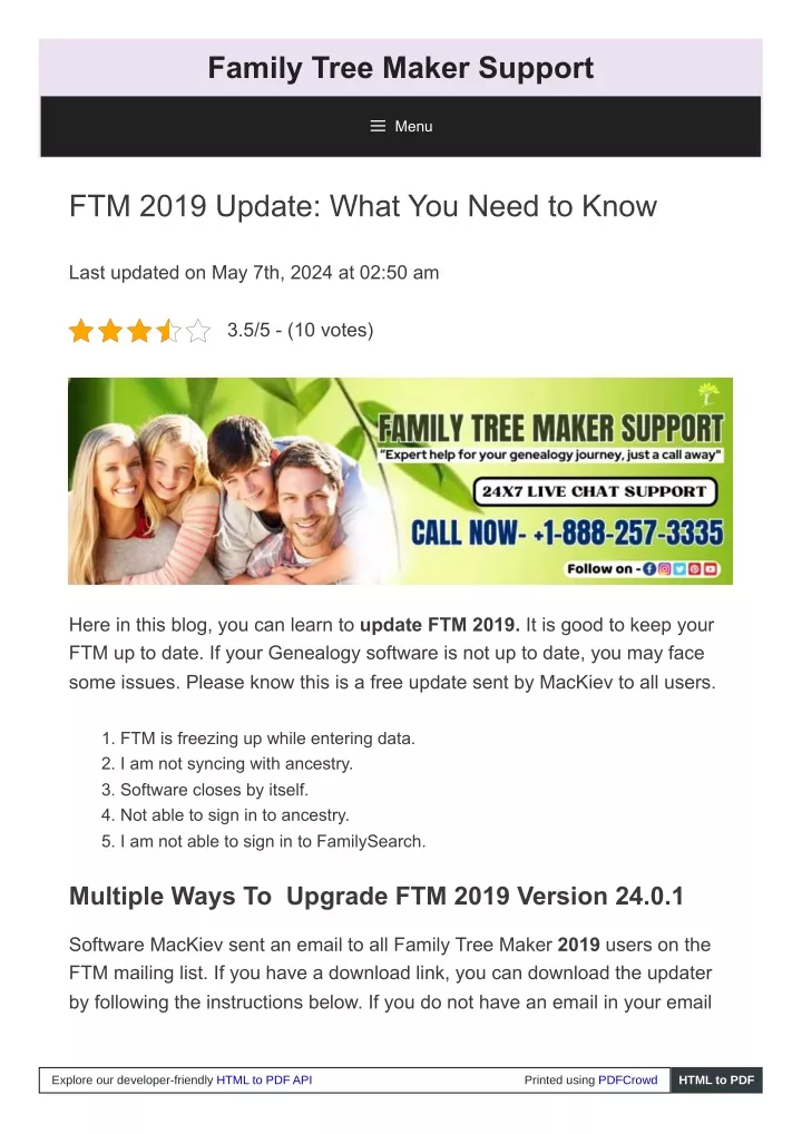 family tree maker support