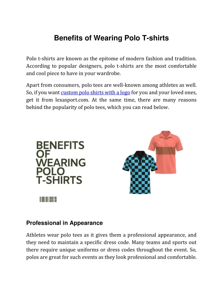 benefits of wearing polo t shirts