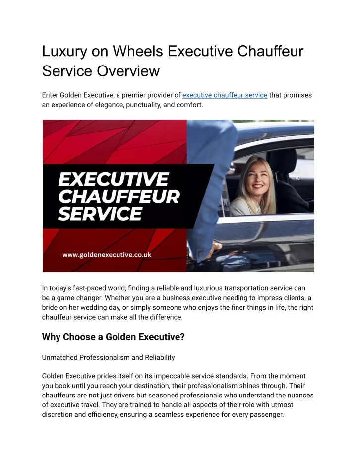 luxury on wheels executive chauffeur service