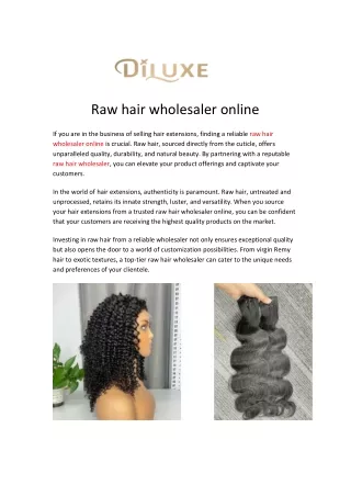 Raw hair wholesaler online