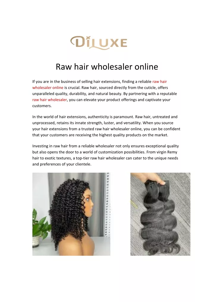 raw hair wholesaler online