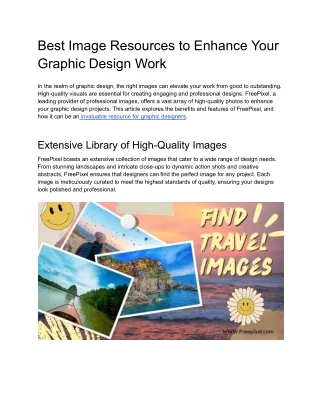 Best Image Resources to Enhance Your Graphic Design Work