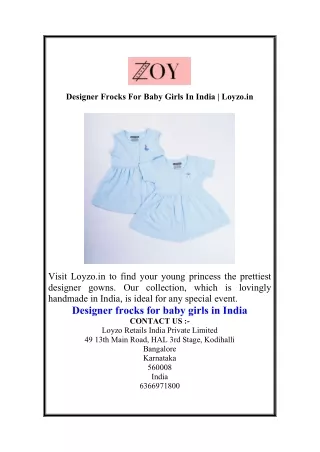 Designer Frocks For Baby Girls In India  Loyzo