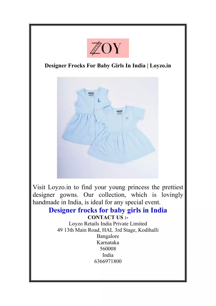 designer frocks for baby girls in india loyzo in