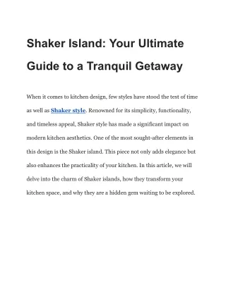 Shaker Island_ Your Ultimate Guide to a Tranquil Getaway