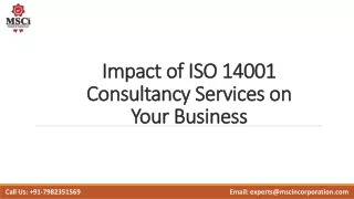 Impact of ISO 14001 Consultancy Services on Your