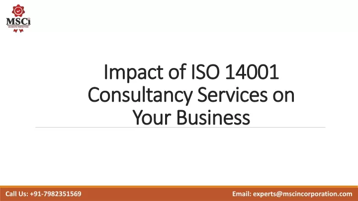 impact of iso 14001 consultancy services on your business