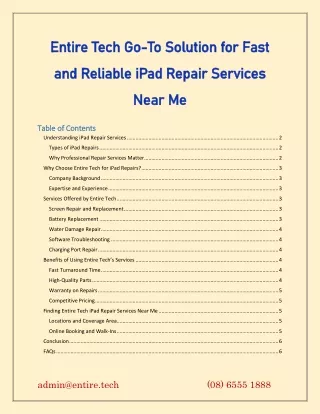 Entire Tech Go-To Solution for iPad Repair Near Me