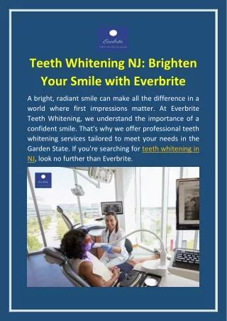 Teeth Whitening NJ: Brighten Your Smile with Everbrite