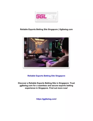 Reliable Esports Betting Site Singapore | Gglbetsg.com