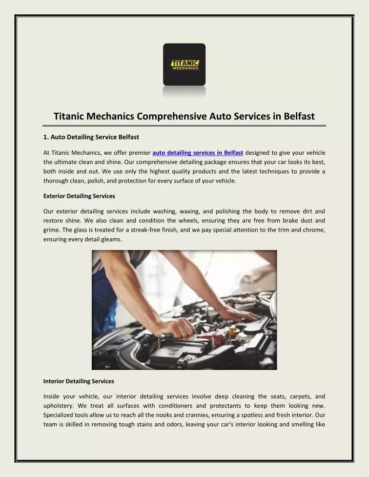 titanic mechanics comprehensive auto services