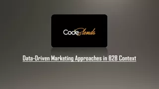 Data-Driven Marketing Approaches in B2B Context