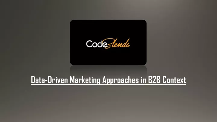 data driven marketing approaches in b2b context