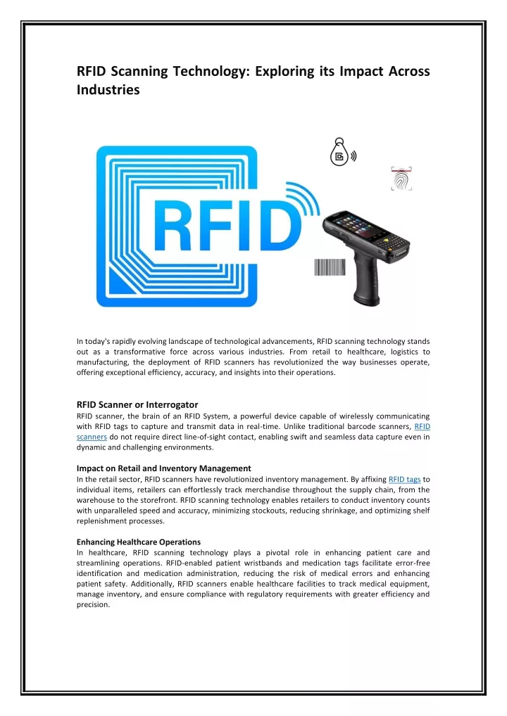 rfid scanning technology exploring its impact