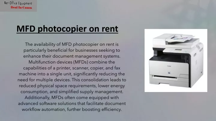 mfd photocopier on rent