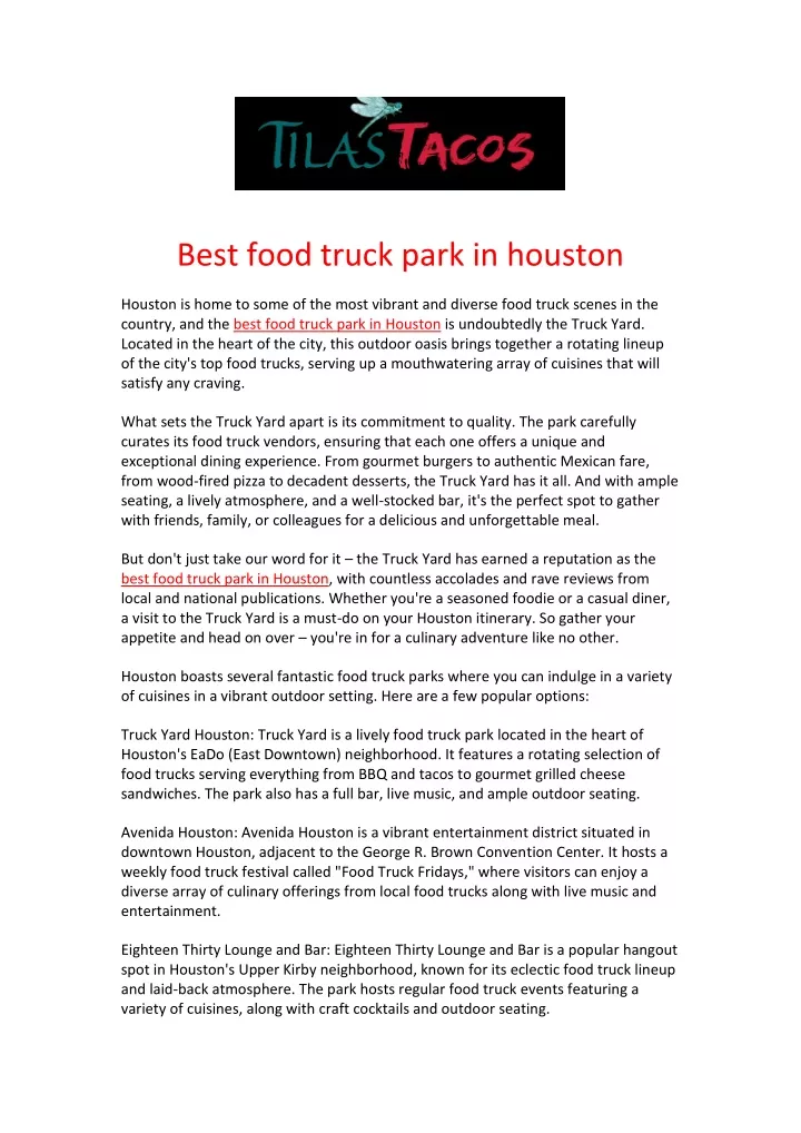 best food truck park in houston