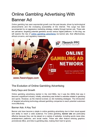 online gambling advertising with banner ad