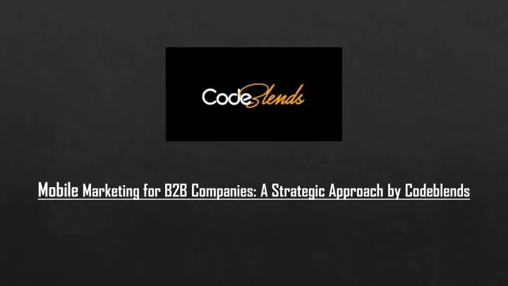 mobile marketing for b2b companies a strategic