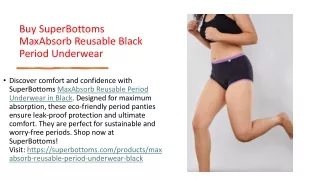 Buy MaxAbsorb Reusable Black Period Underwear