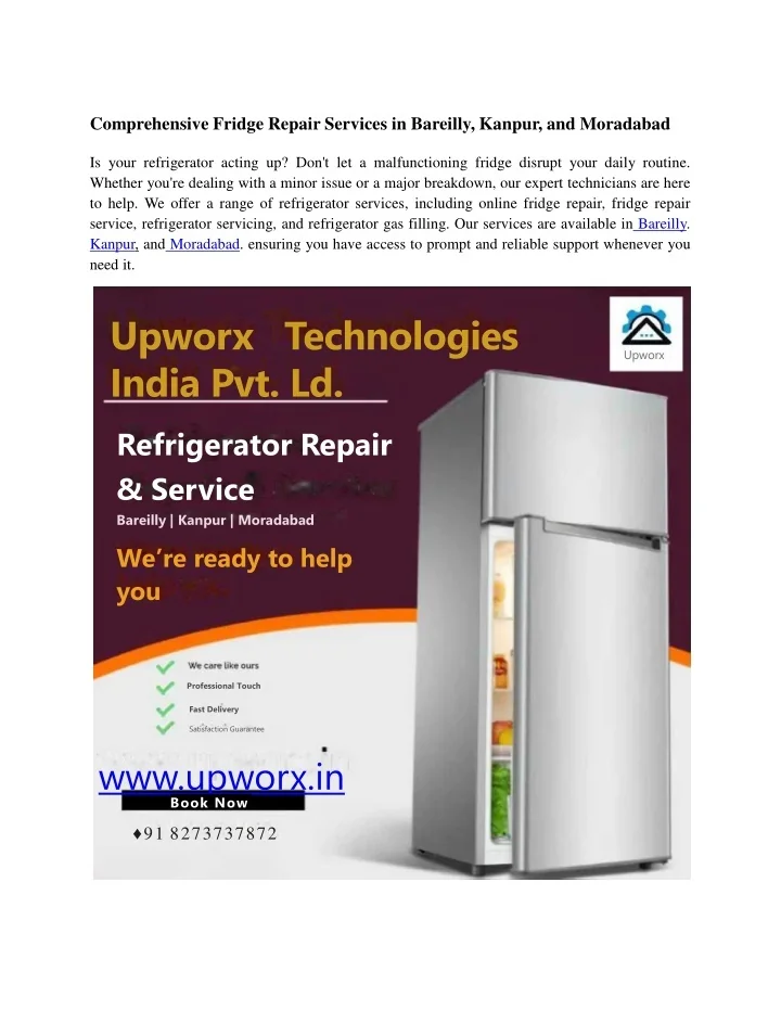 PPT ComprehensiveFridgeRepairServicesinBareilly_Kanpur_and