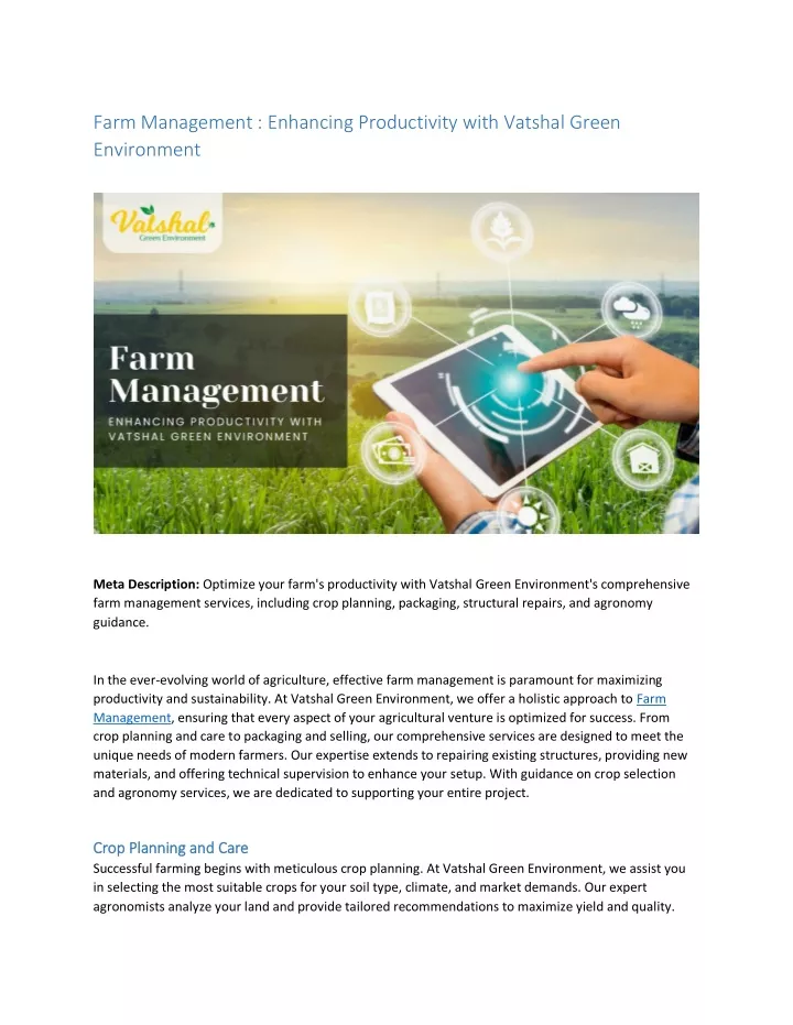 farm management enhancing productivity with