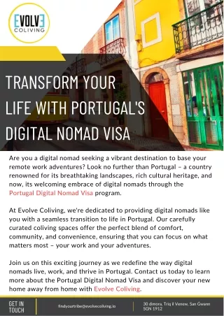 Transform Your Life with Portugal's Digital Nomad Visa