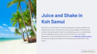 Refresh yourself with the best Juice and Shake in Koh Samui