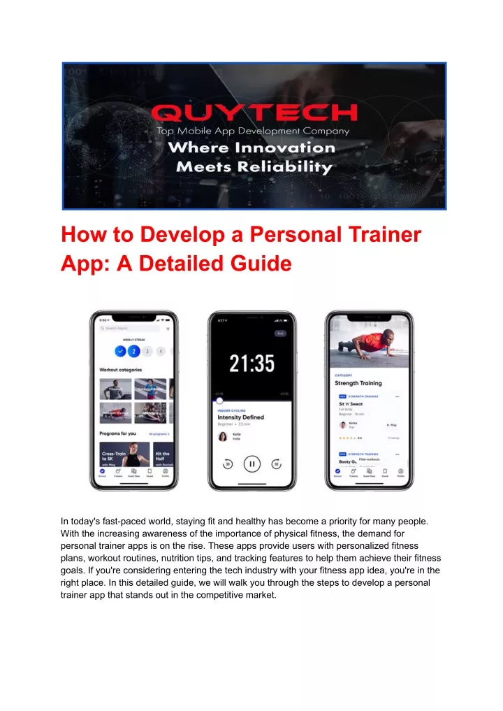 how to develop a personal trainer app a detailed