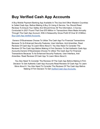 Buy Verified Cash App Accounts