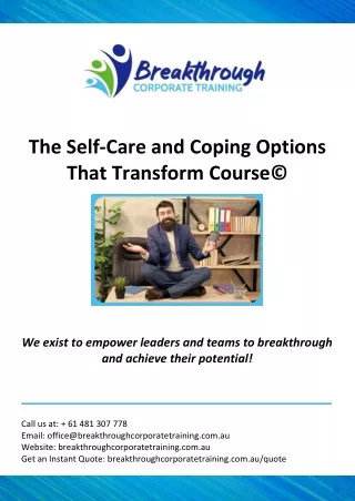 Transform Course Sydney At Breakthrough Corporate Training