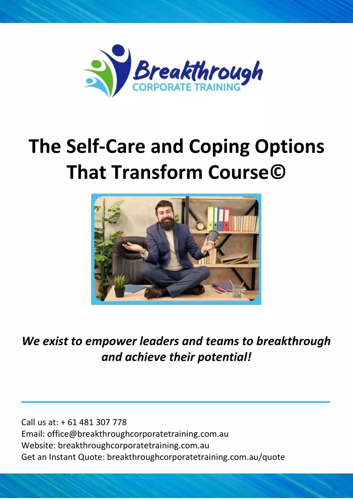 the self care and coping options that transform