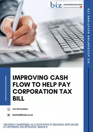 Improving Cash Flow to Help Pay Corporation Tax Bill