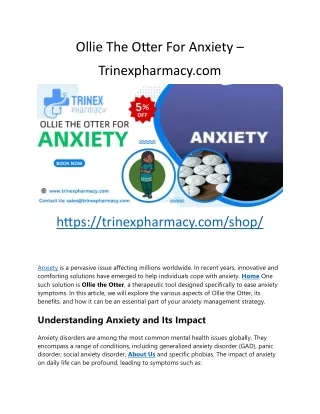 Ollie the Otter for Anxiety - trinexpharmacy.com