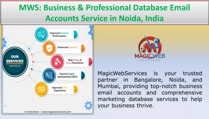 mws business professional database email accounts service in noida india