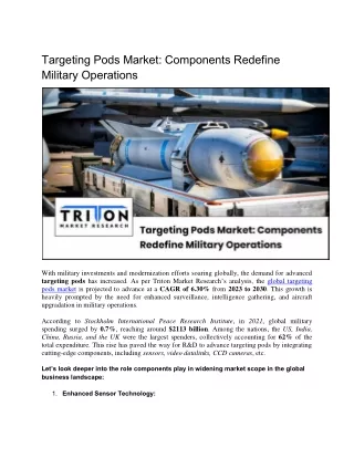 Targeting Pods Market: Components Redefine Military Operations